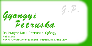 gyongyi petruska business card